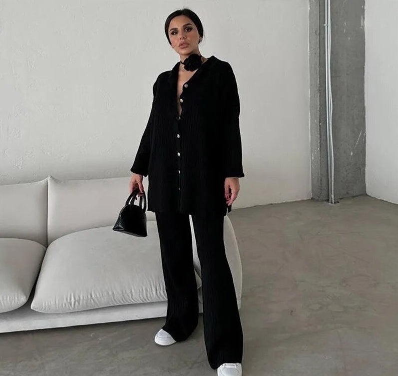 Elena™ – Forførende Ribbede Outfit til Stil og Komfort