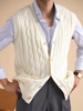 Herre Kabelstrik Uldmix Vest