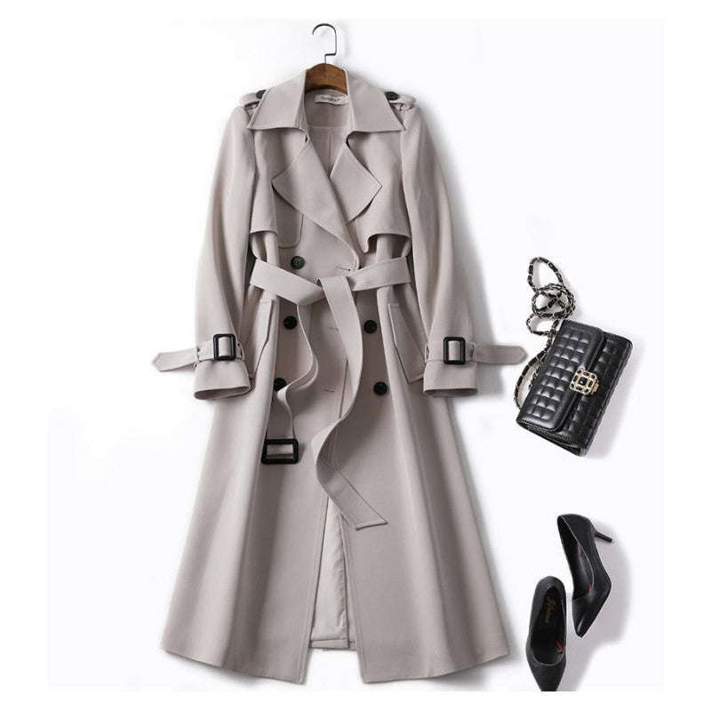 Nova | Trenchcoat med rute-for og taljebælte til det perfekte vinterlook