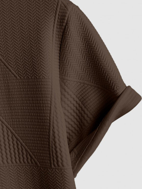 Geo | Jacquard 2-delt sæt i kaffe