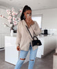 Faye | Oversize Musselinbluse i Beige