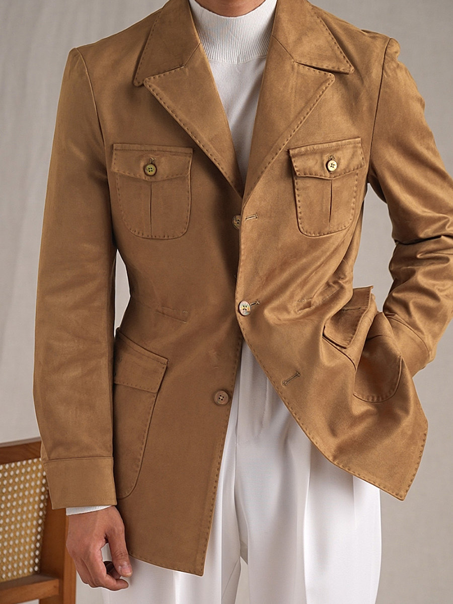 Klassisk Suede Safari Blazer