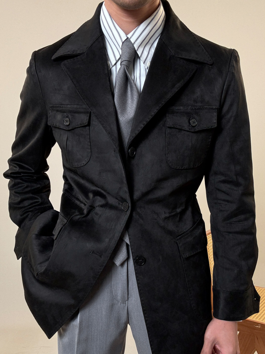 Klassisk Suede Safari Blazer
