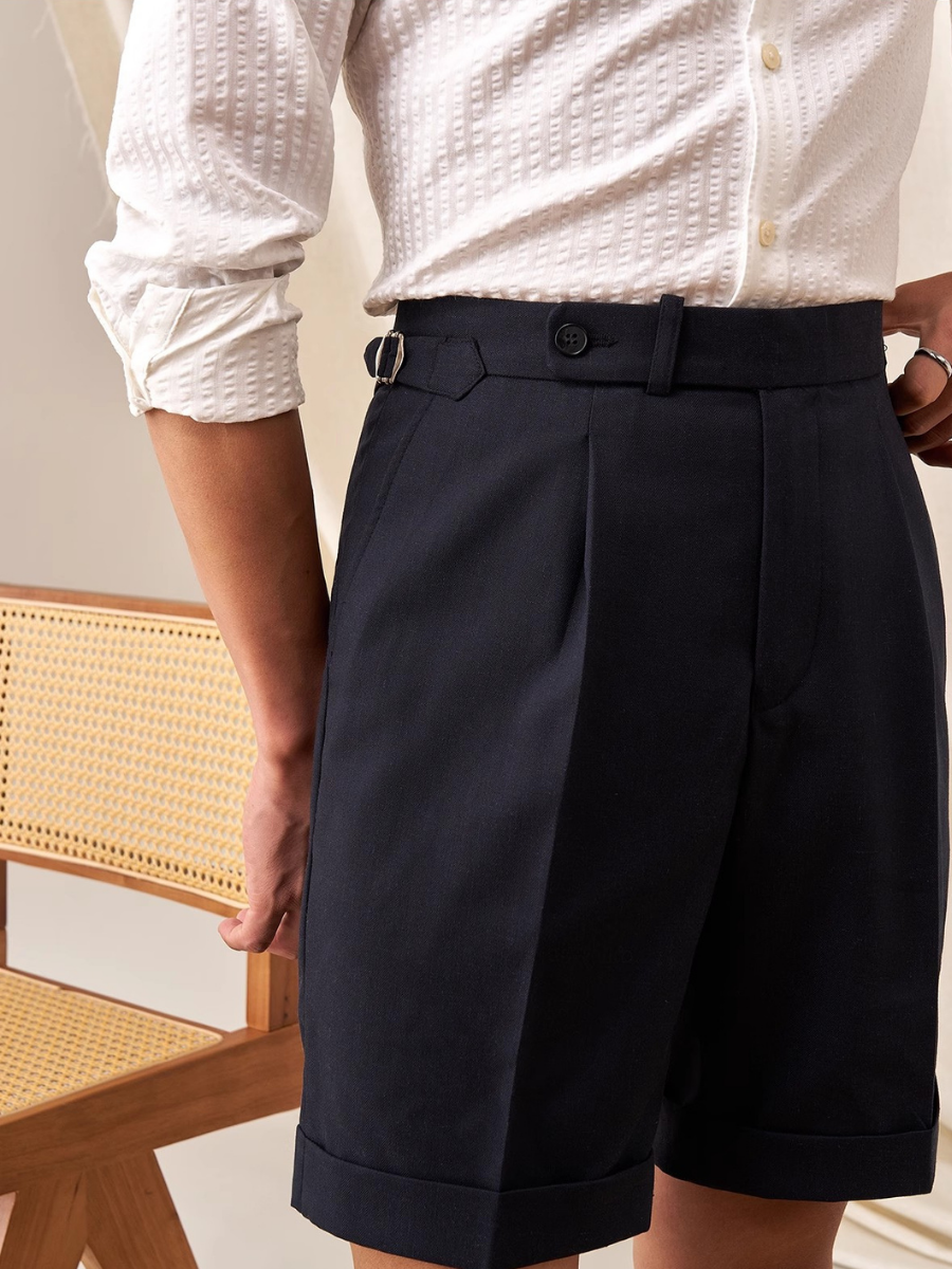 Højtailede Shorts i Linnedmix