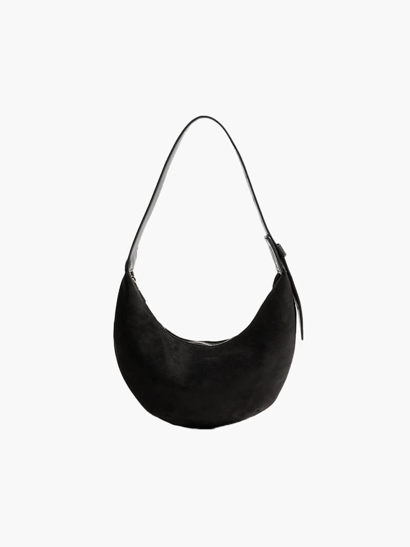 Lydia Halvmåne Imitationssuede Taske