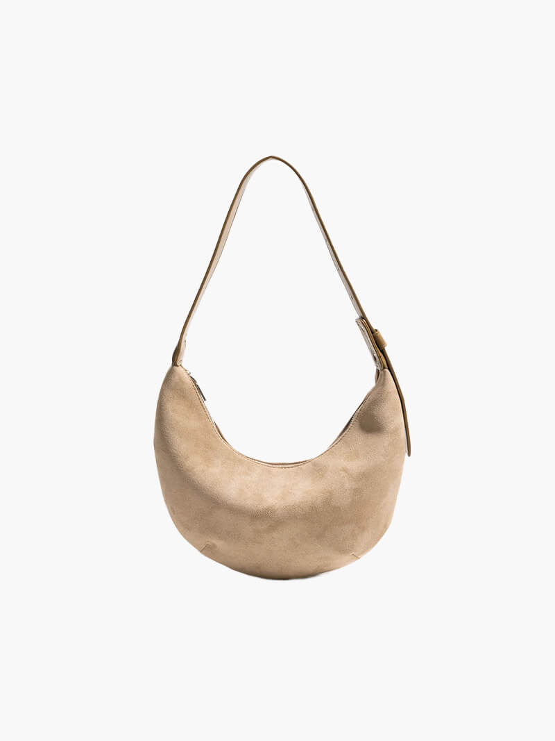 Lydia Halvmåne Imitationssuede Taske