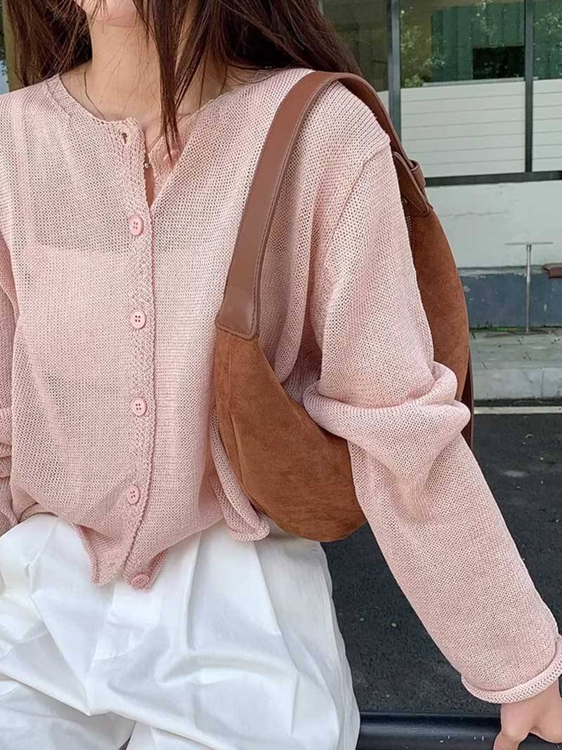 Lydia Halvmåne Imitationssuede Taske