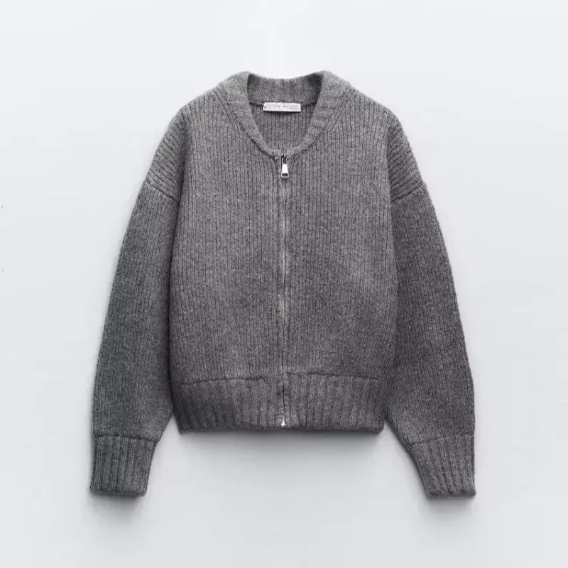 BEAN | Warme Woll-Strickjacke mit Reißverschluss