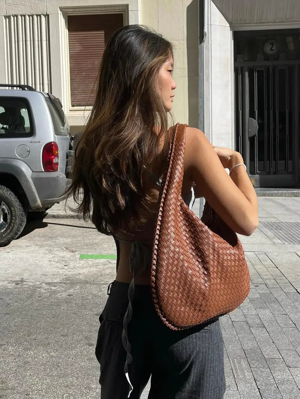 Vævet Oversized Skuldertaske