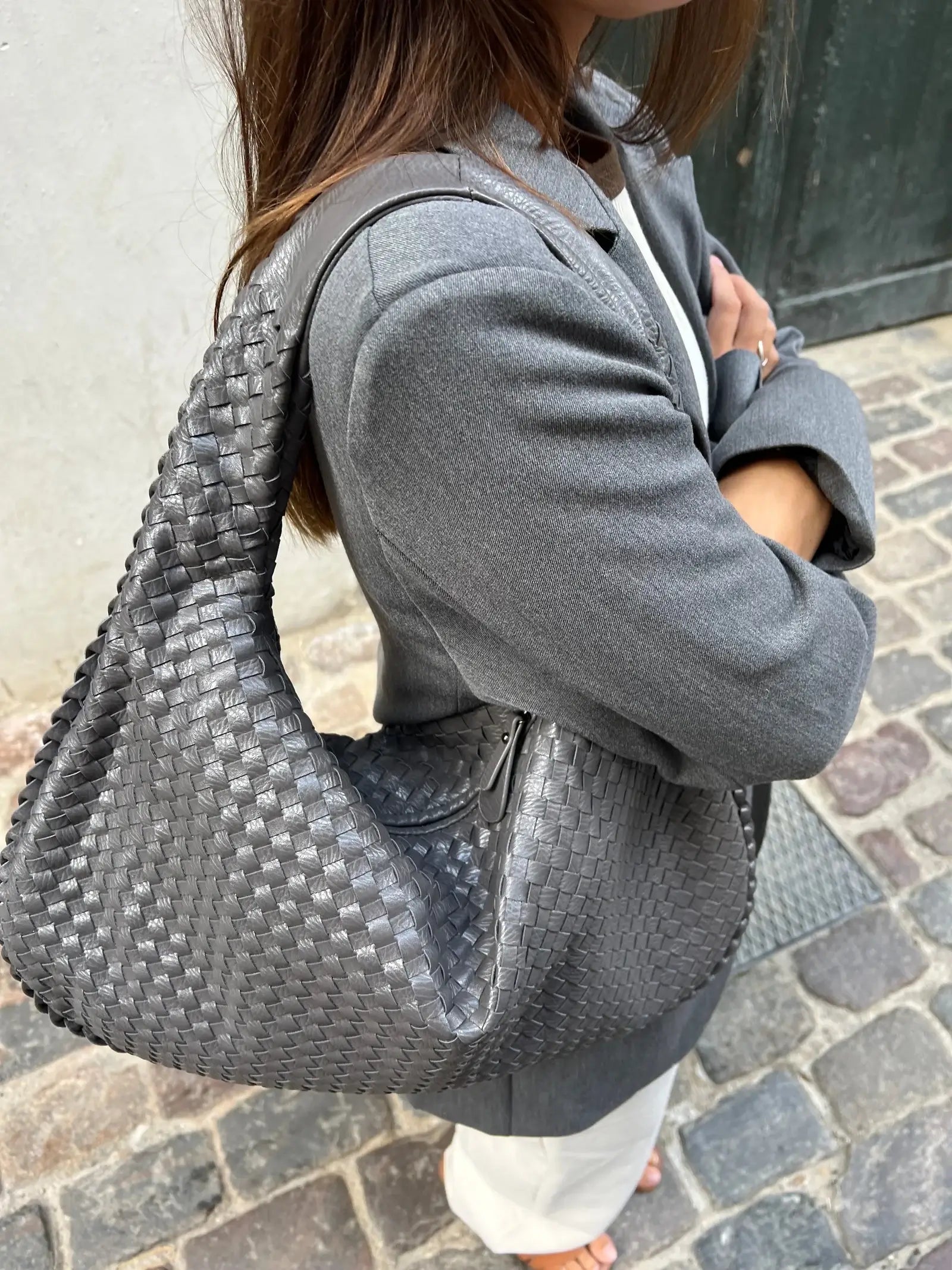 Vævet Oversized Skuldertaske