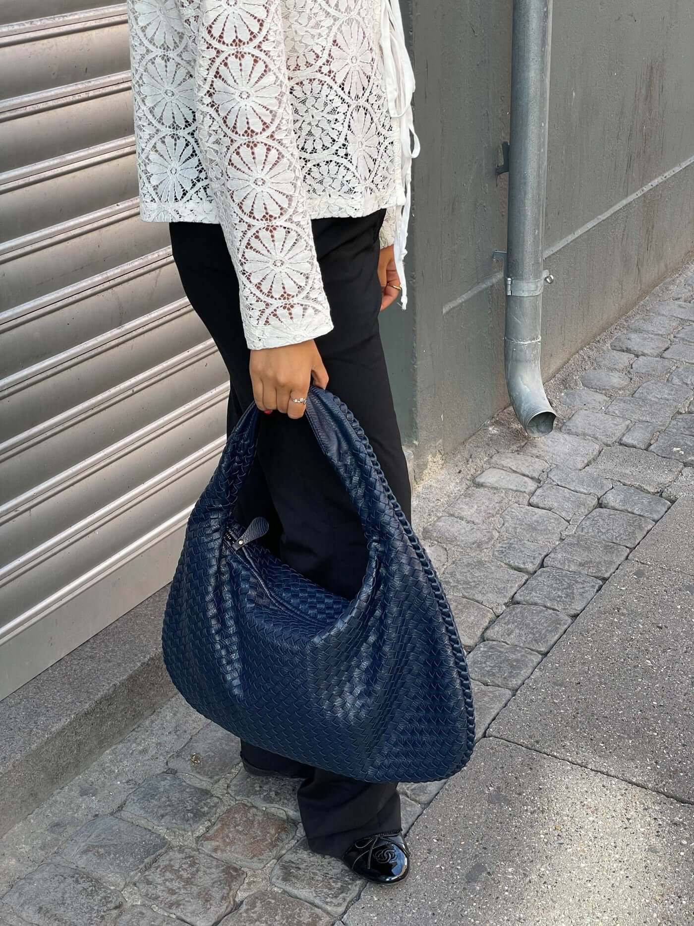Vævet Oversized Skuldertaske
