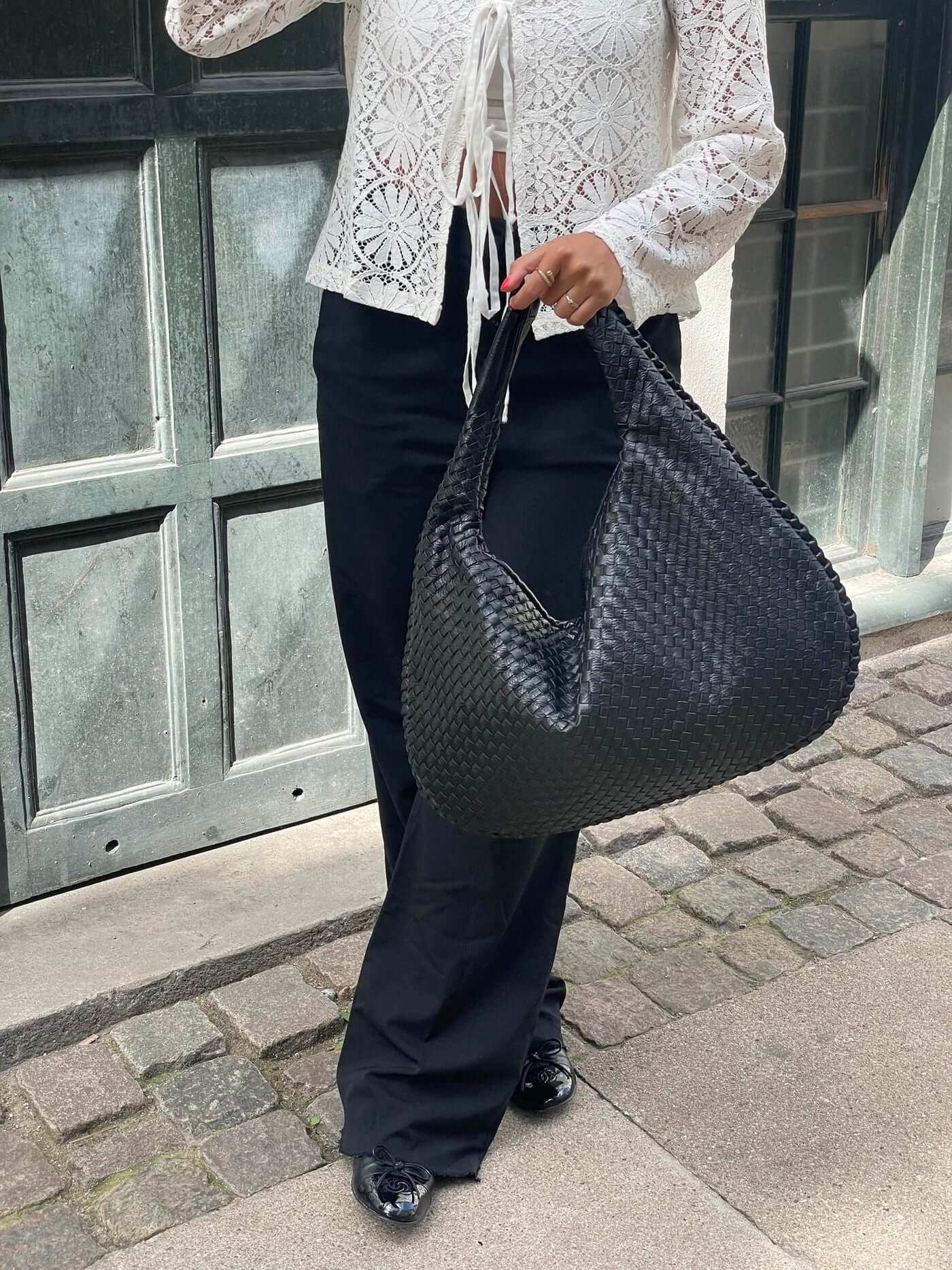 Vævet Oversized Skuldertaske