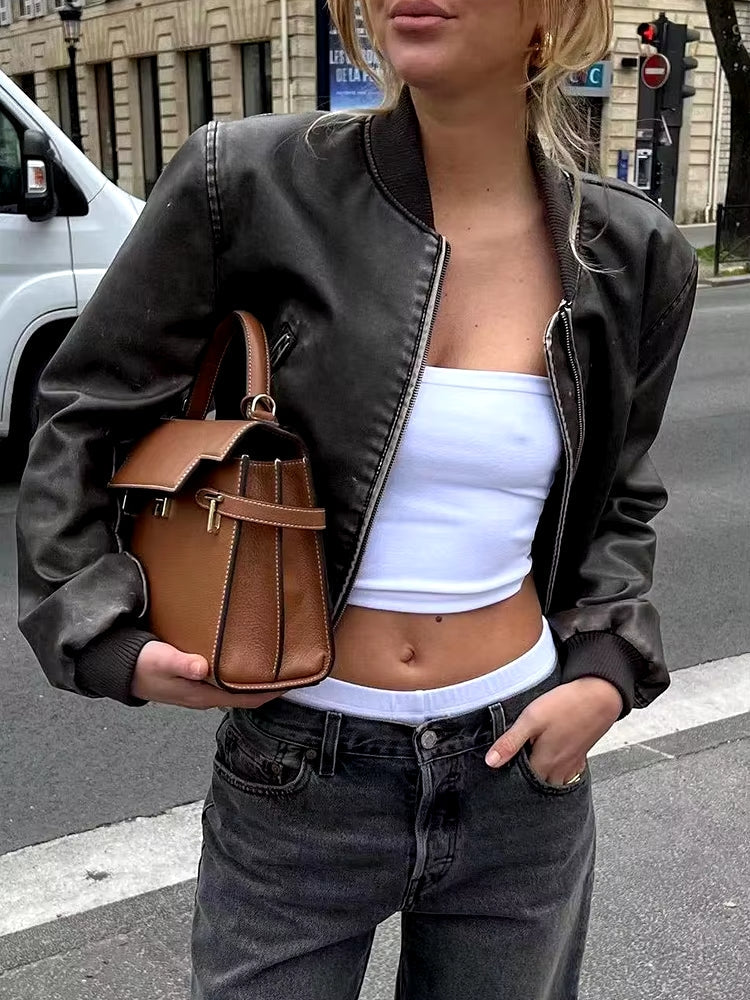 DALIA | Klassisk Læderjakke i Bikerstil