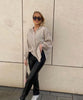 Faye | Oversize Musselinbluse i Beige