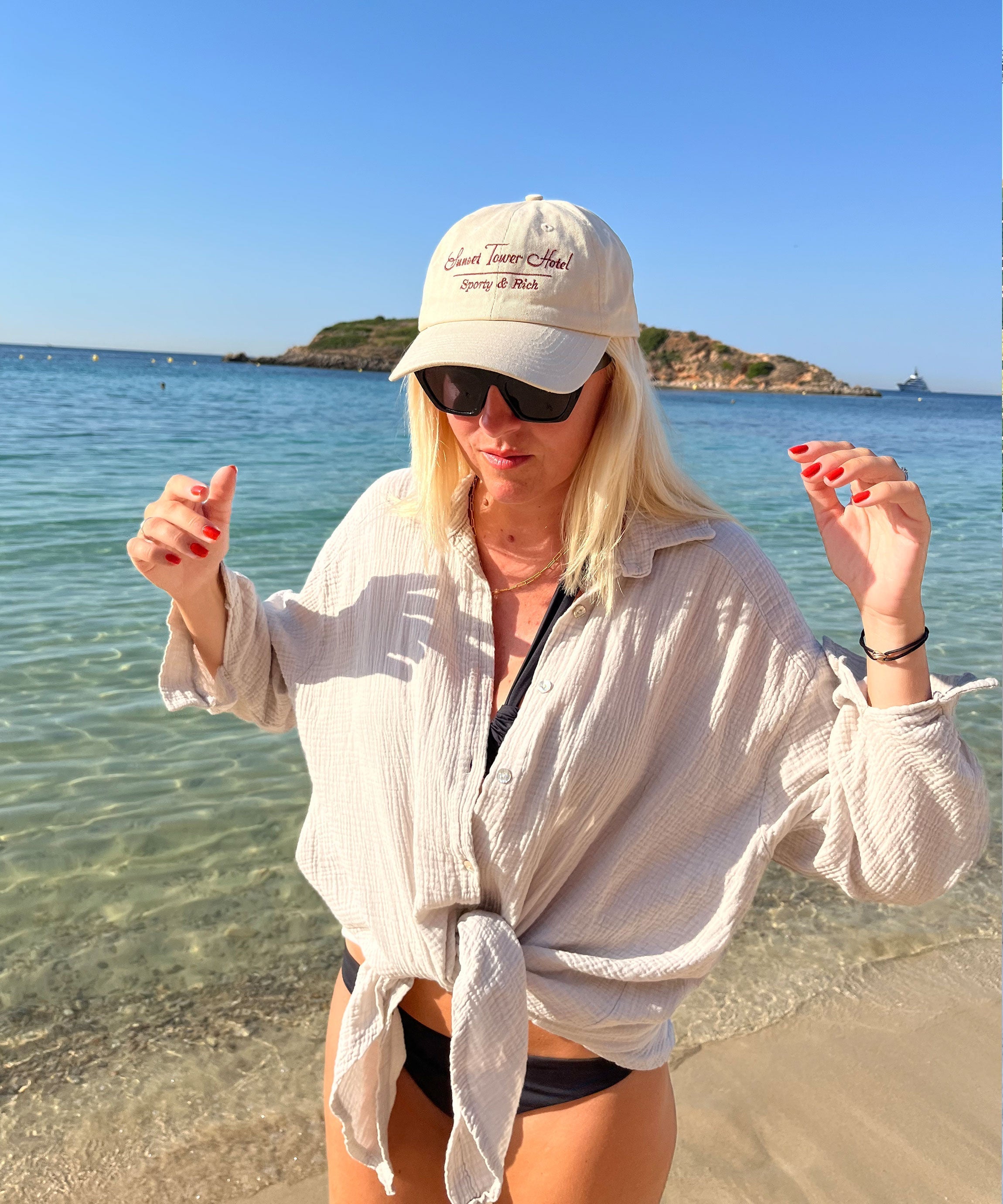 Faye | Oversize Musselinbluse i Beige