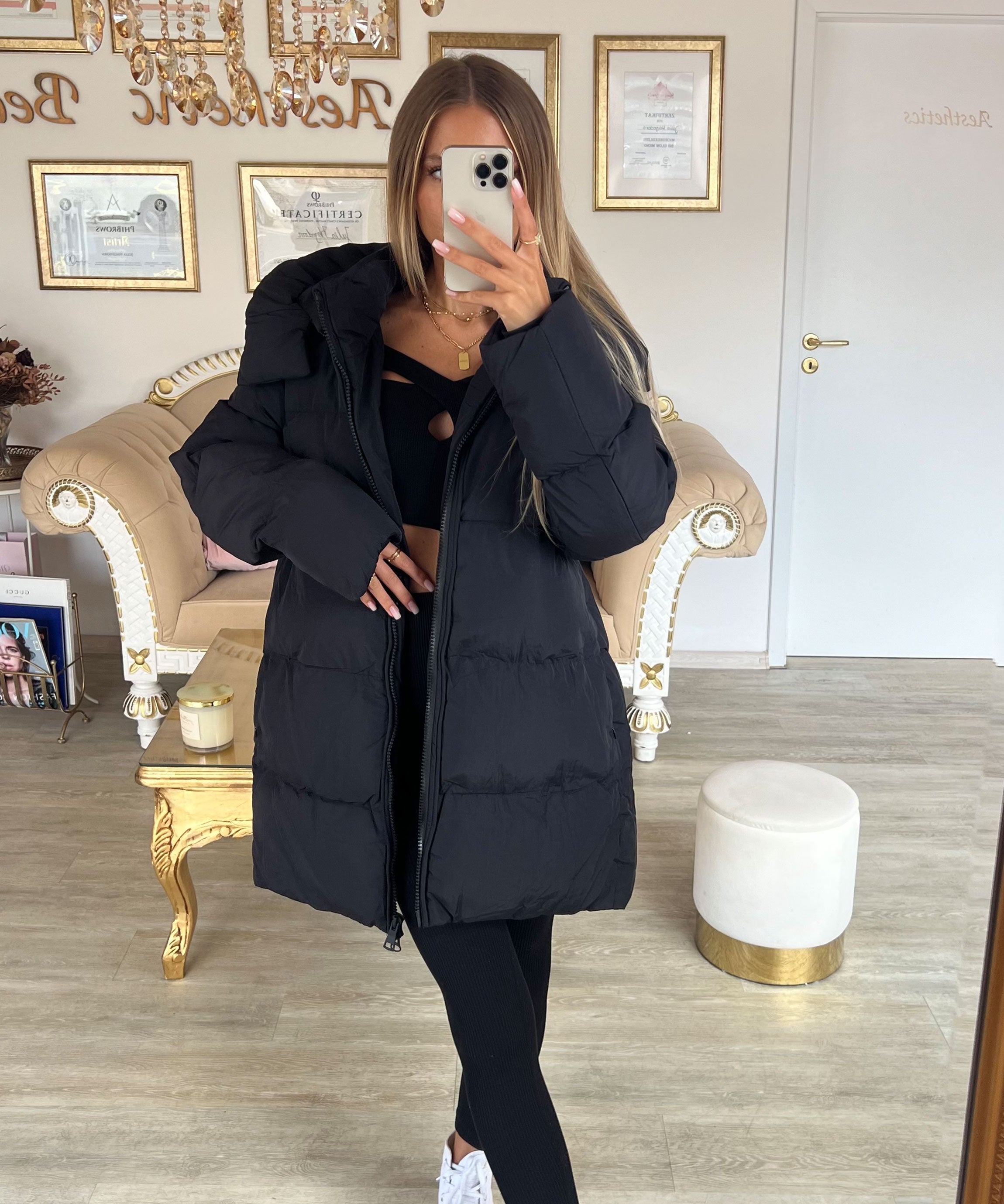 Jena | Oversized Sort Jakke
