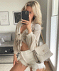 Faye | Oversize Musselinbluse i Beige