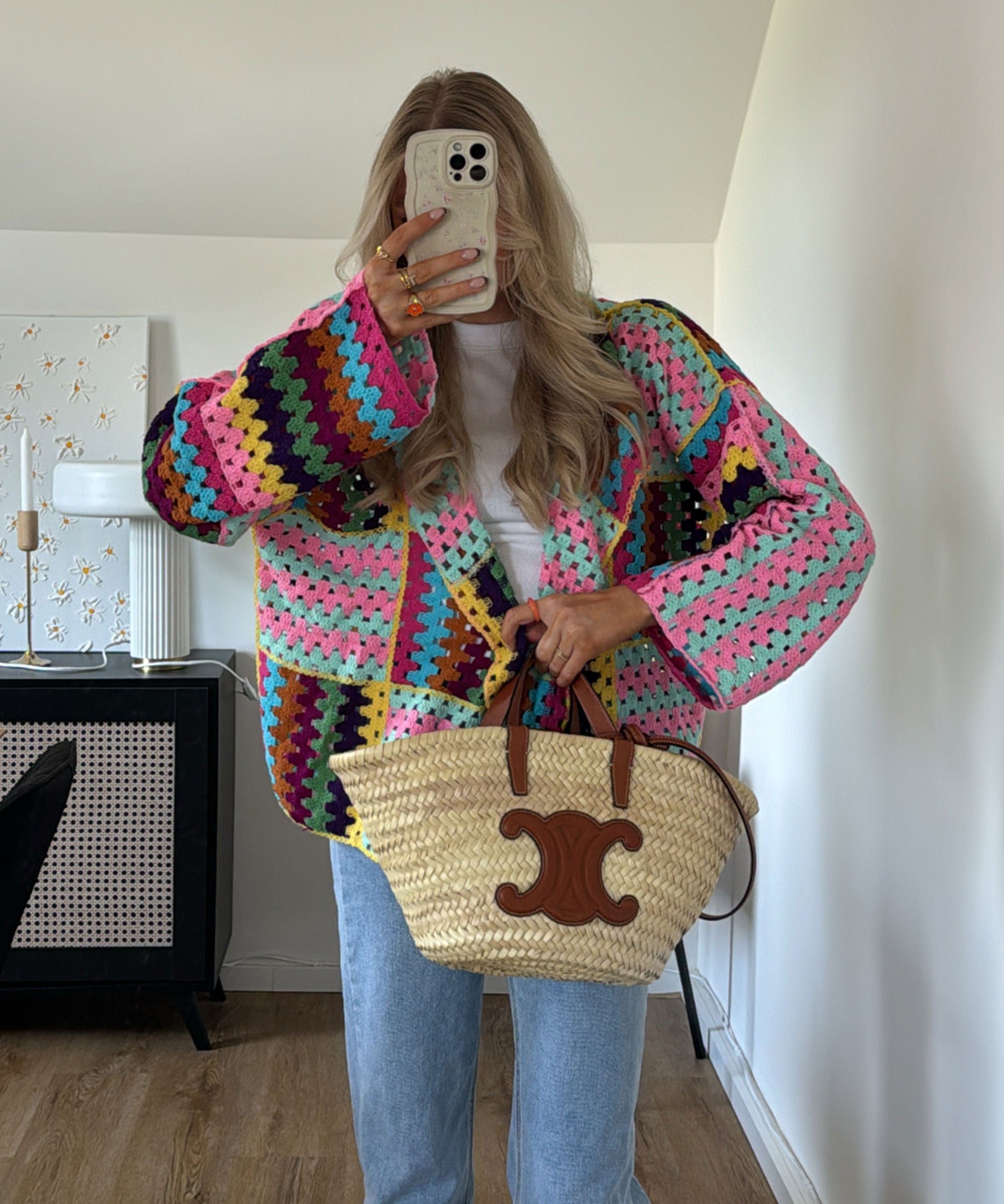 Kyra | Farverig Strikjakke