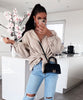 Faye | Oversize Musselinbluse i Beige
