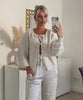 Fia | Sløjfe Strikjakke i Beige
