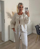 Fia | Sløjfe Strikjakke i Beige
