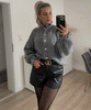 Alana | Mørkegrå Strikjakke