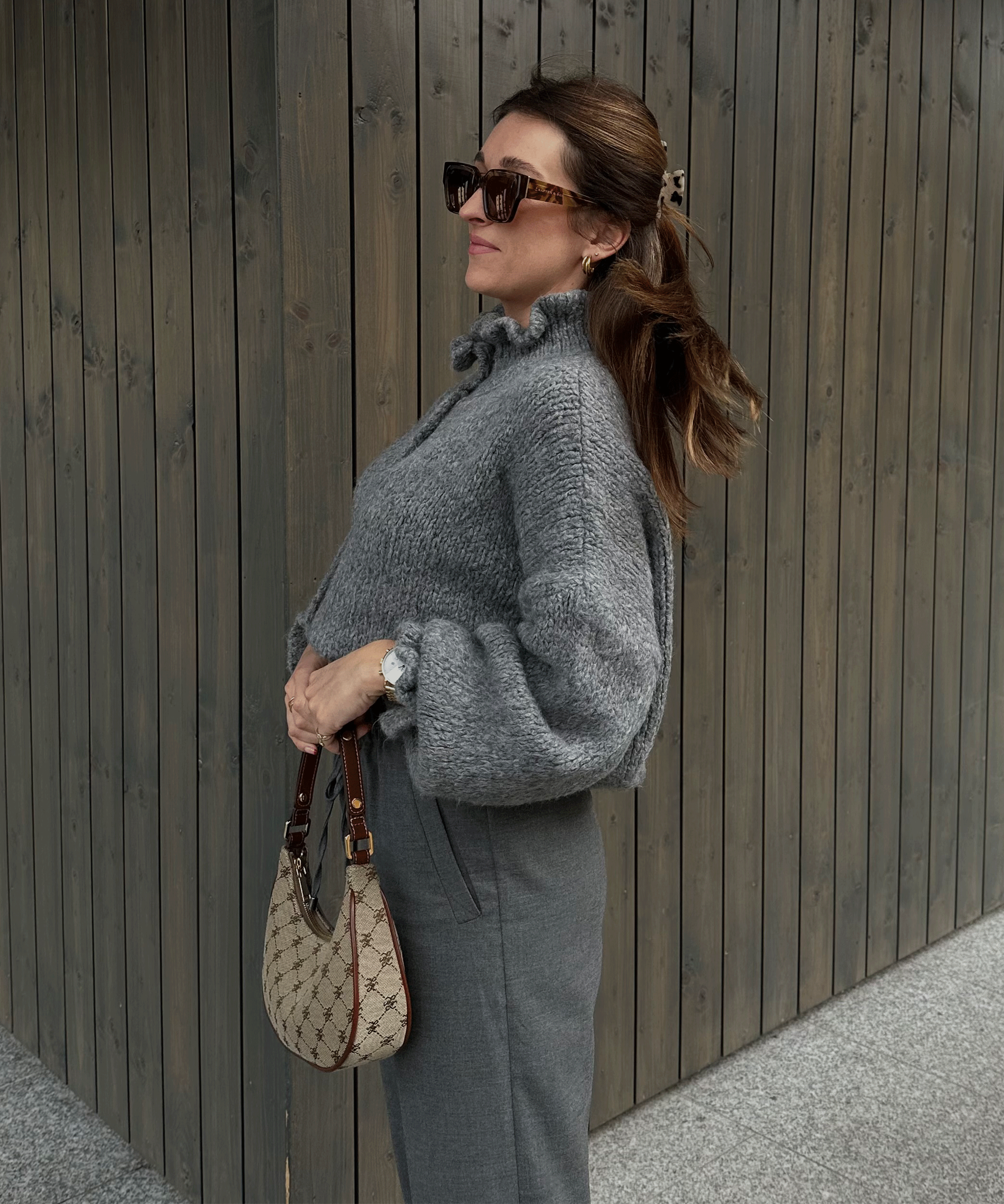 Alana | Mørkegrå Strikjakke