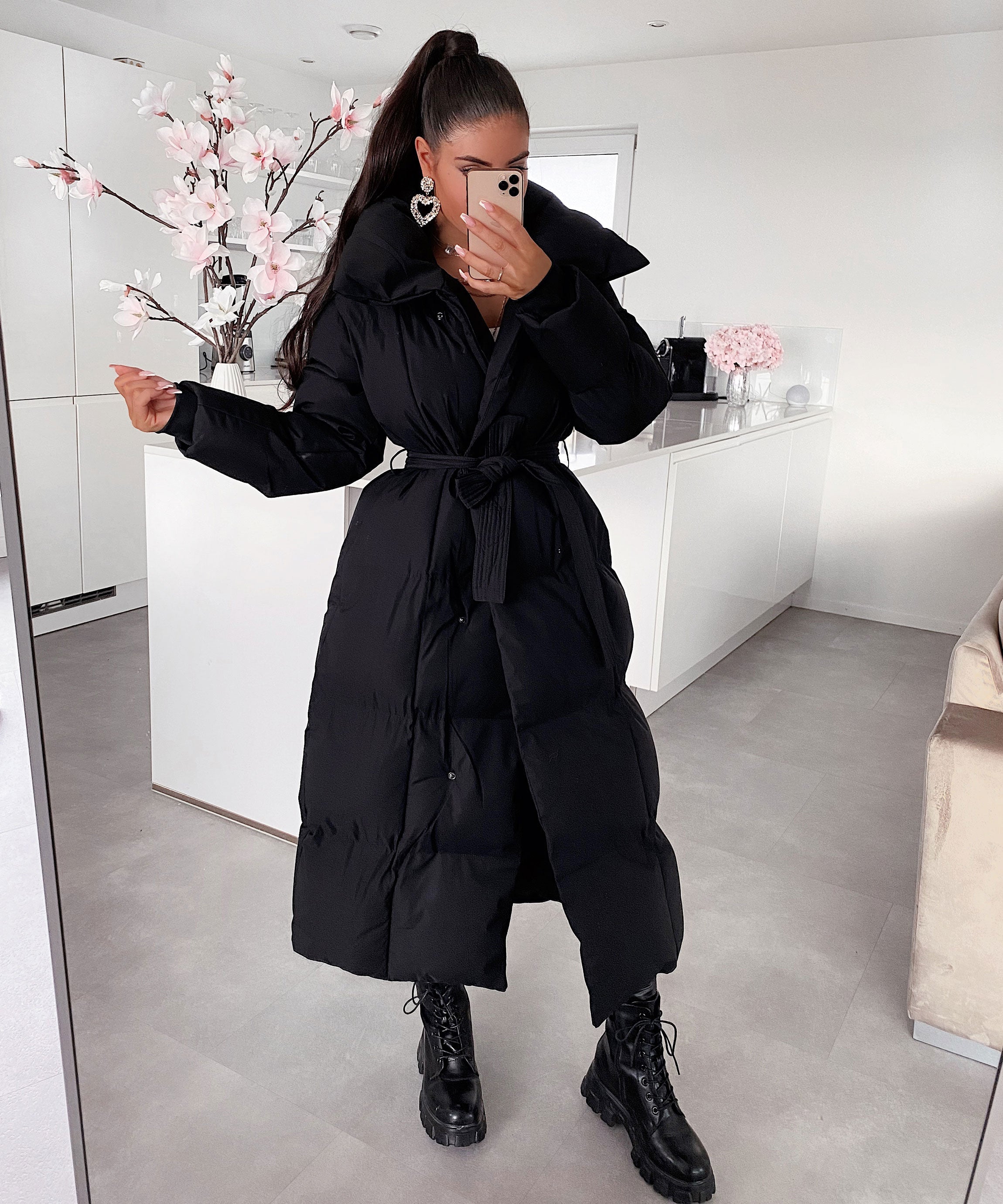 Leigh | Overdimensioneret Parka i Sort